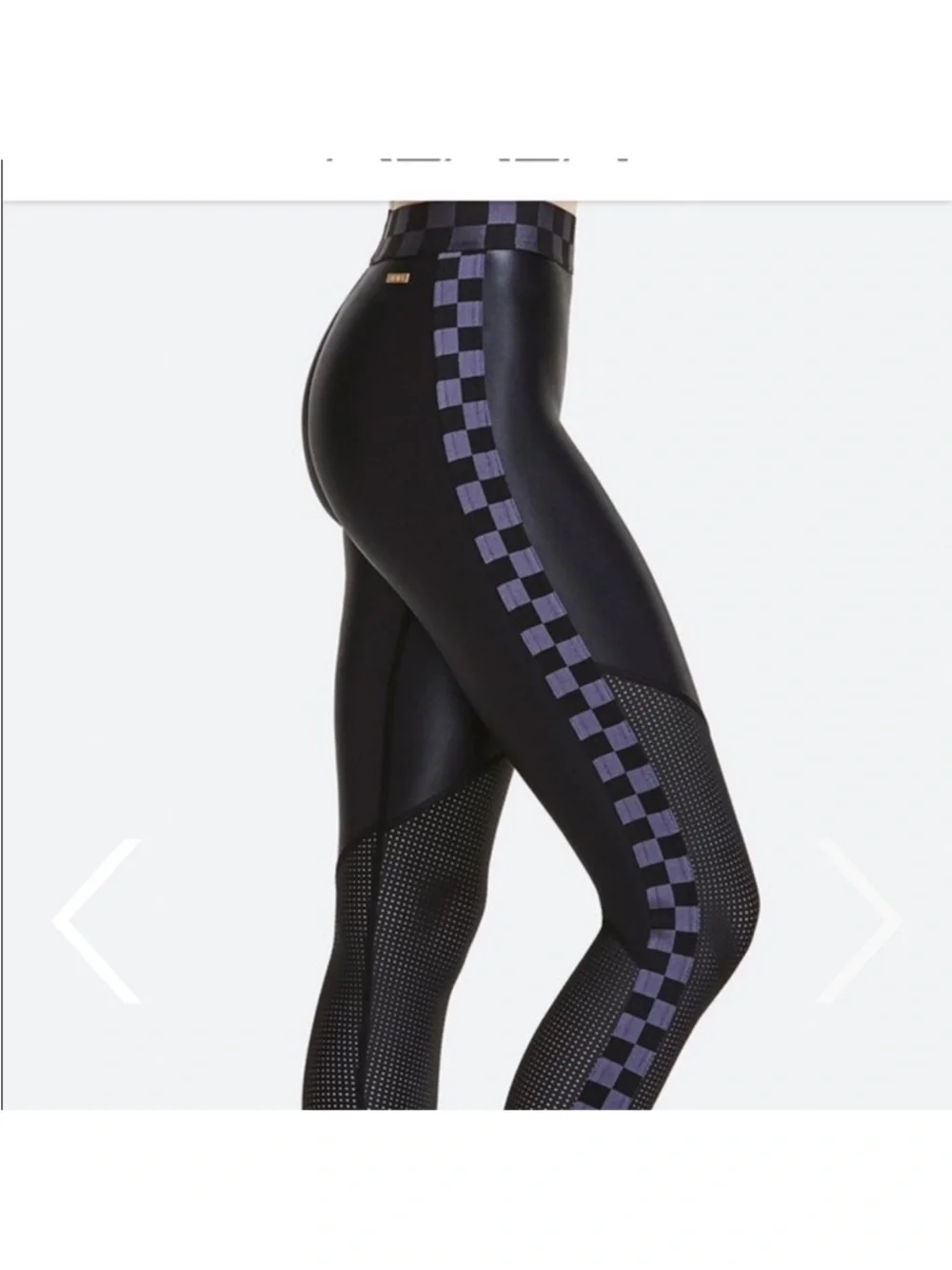 Alala Varsity Perforated High-Rise Legging in Black & Checker Size XS EUC